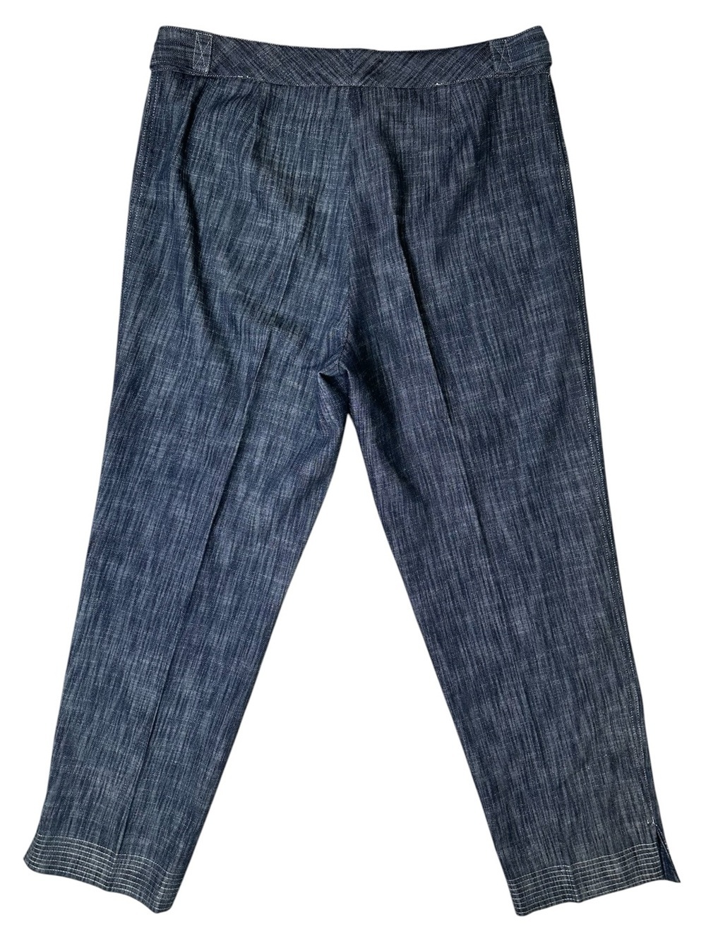 Vintage Oscar by Oscar De La Renta Women’s 12 Dark Chambray Denim Trouser Pant - Picture 4 of 14